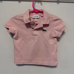 Baby Lacoste Pink Polo Shirt 12 Months Size 1 Short Sleeves
